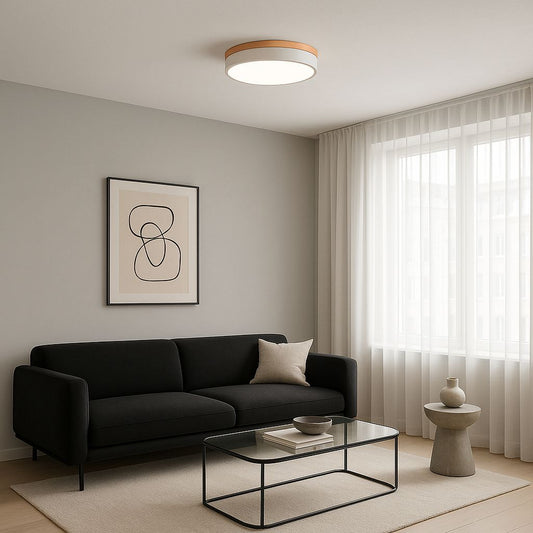 Zena – Nordic Wood-Accent Ceiling Light