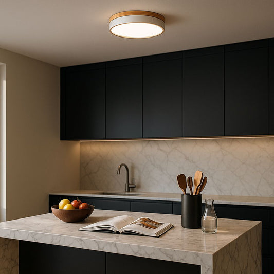 Zena – Nordic Wood-Accent Ceiling Light